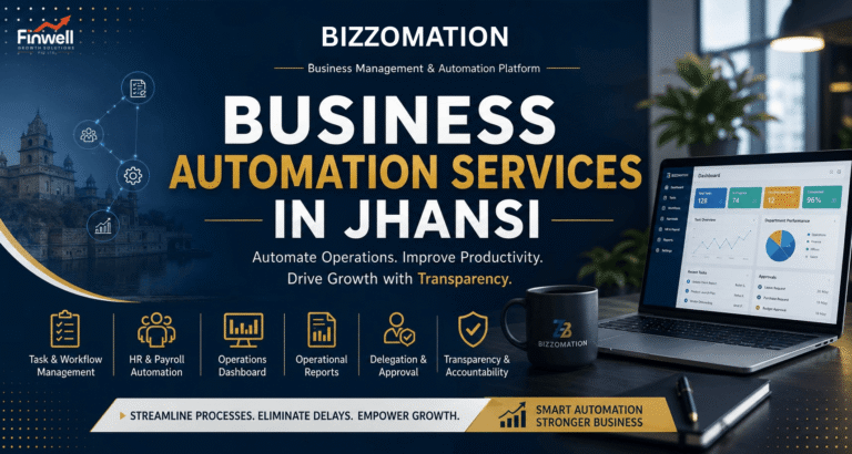 Business Automation Services in Jhansi by Bizzomation – Business Management, Workflow Automation, HR & Payroll Dashboard for MSMEs